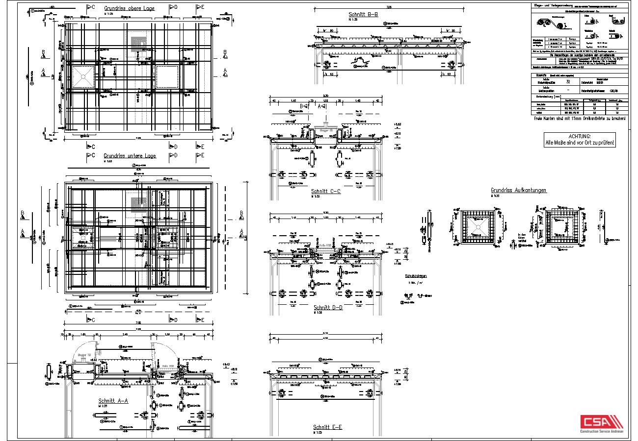Bewehrungsplan Decke