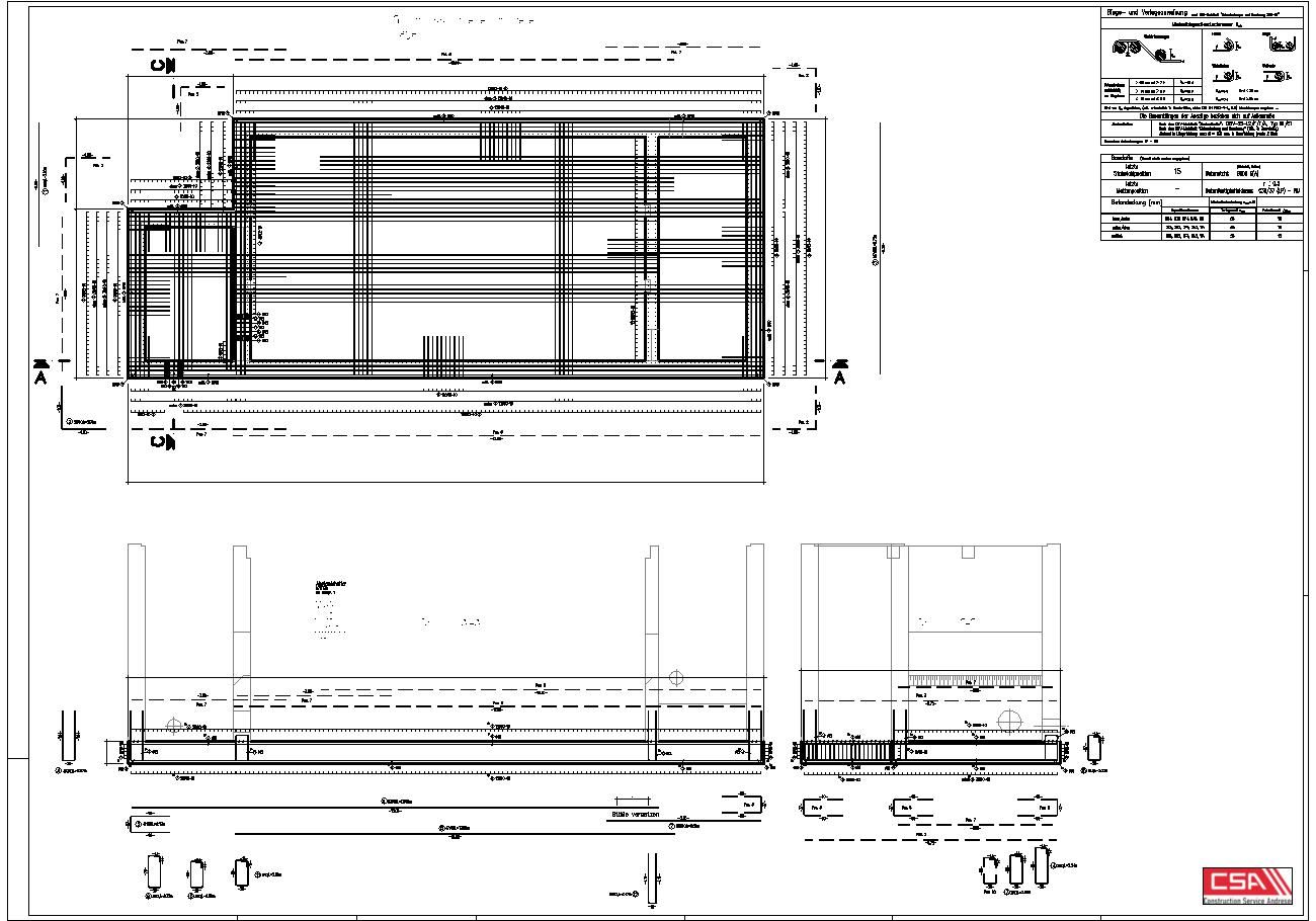 Bewehrungsplan Sohle