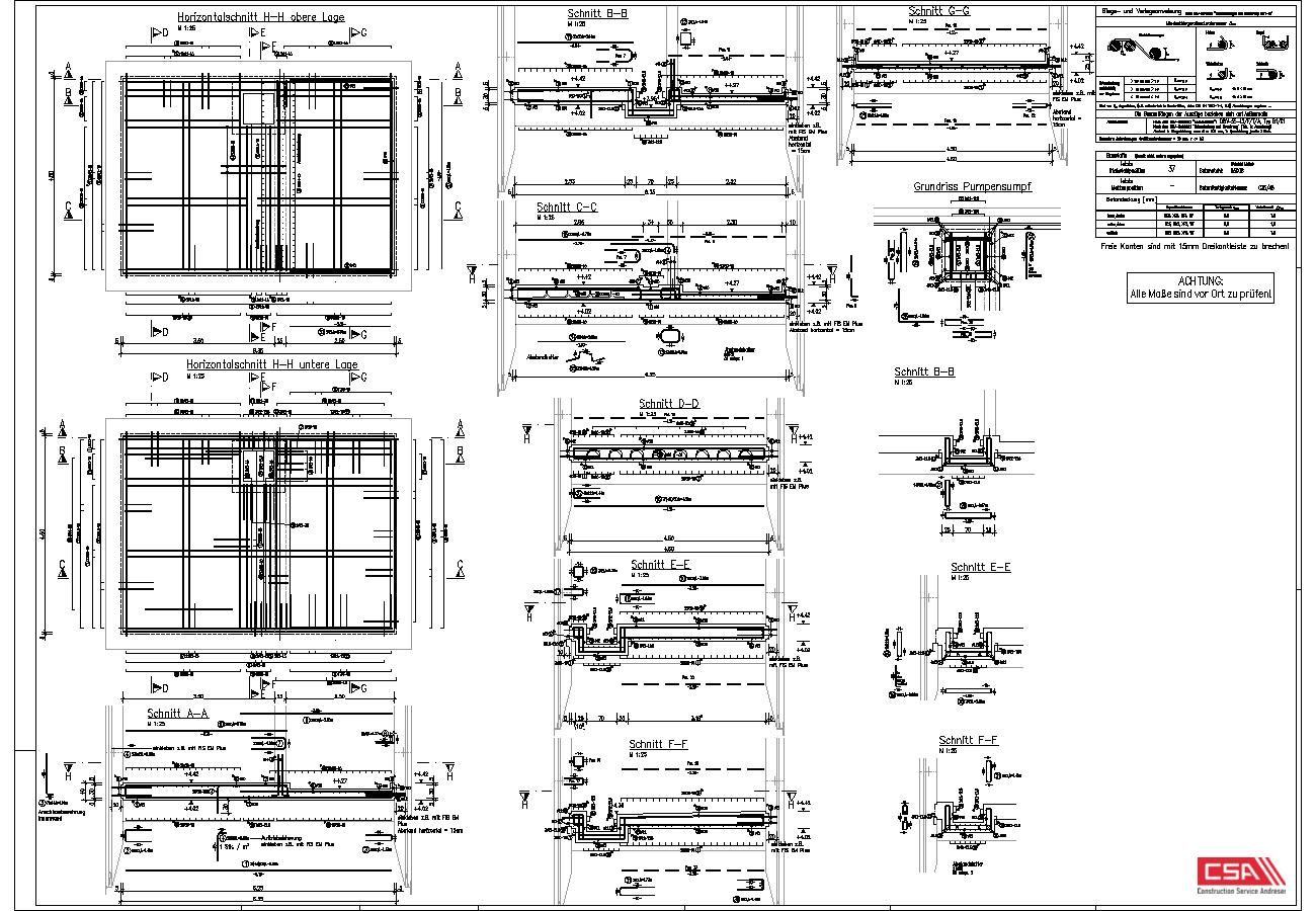 Bewehrungsplan Sohle