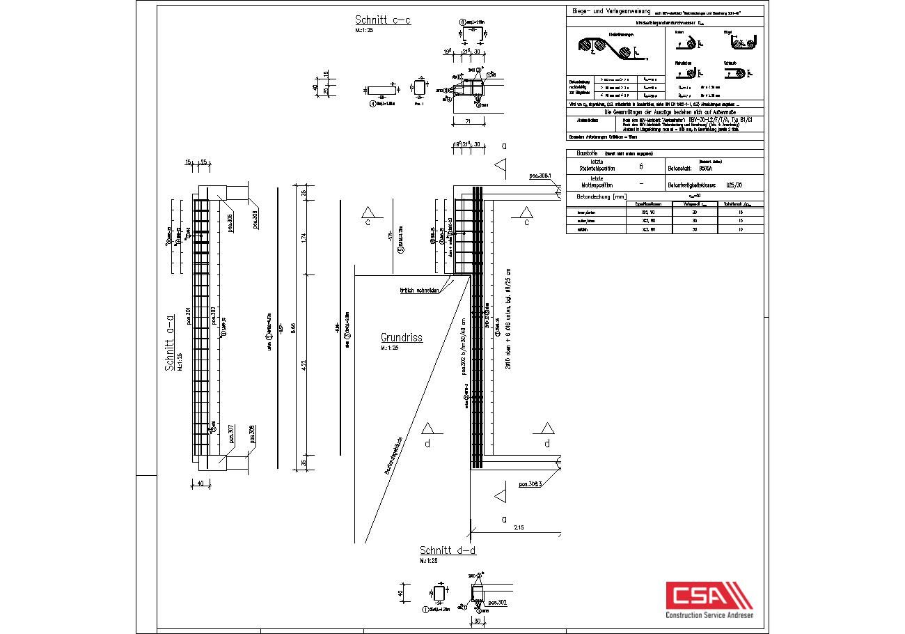 Streifenfundament Bewehrungsplan